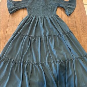 JessaKae Teal Tiered Maxi Dress